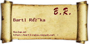 Bartl Réka névjegykártya